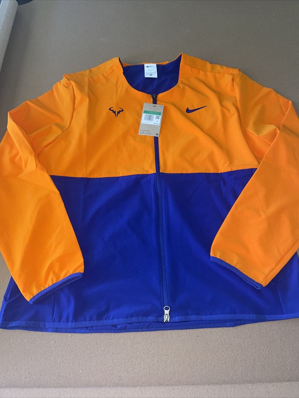 Nike Rafa Nadal Dri Fit Jacket Full Zip Men's Size XL Orange Blue CV2713-834